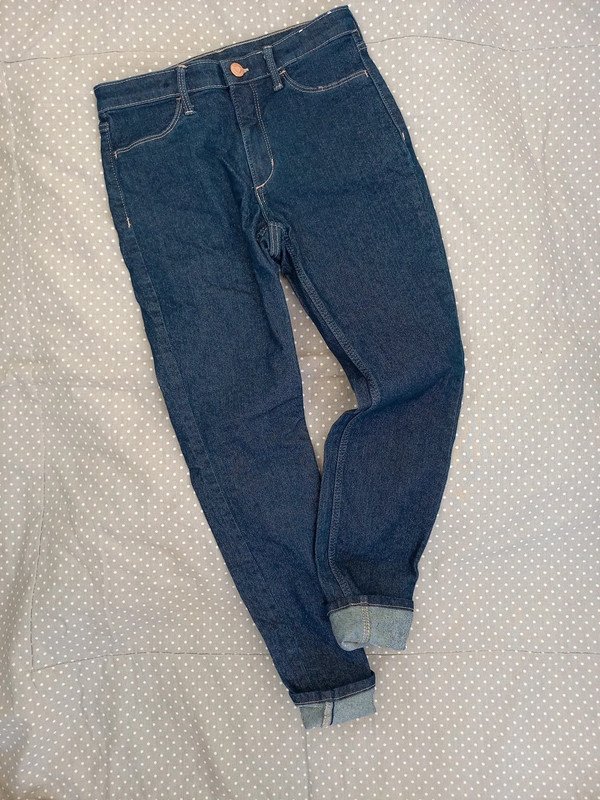 H&M Jeans Skinny Gr 146, Mädchen, navy, Hose, dunkelblau