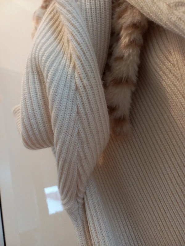 Da Capo Strickjacke Gr 40/42 halblang, Jacke, Merinowolle, beige, creme, Damen, L, XL