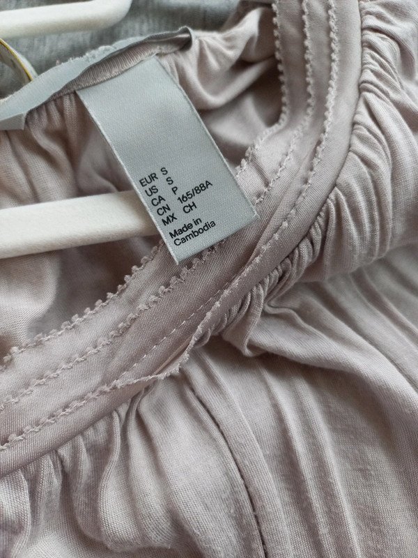 H&M True Vintage Shirt Gr XS/S, 34/36, grau, beige, 3/4 Ärmel, Frühling, nostalgisch