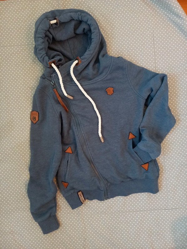 Naketano Sweatjacke Gr 38/M Damen, blau, Jacke, seitlicher Reissverschluss