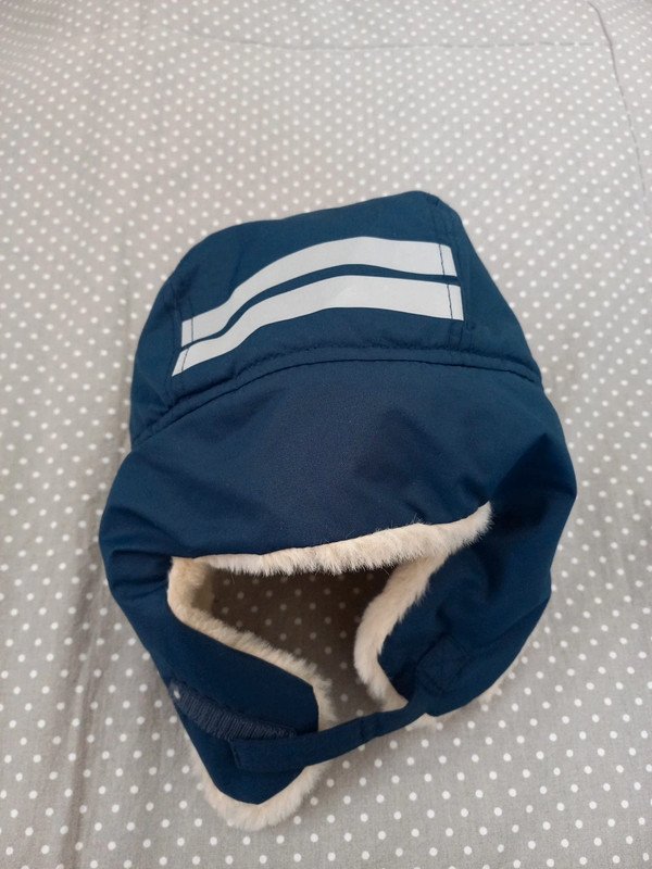 FAST WIE NEU! H&M Winter Mütze Gr 128/134/140, Junge, navy, Fliegermütze, Ohrenklappen 