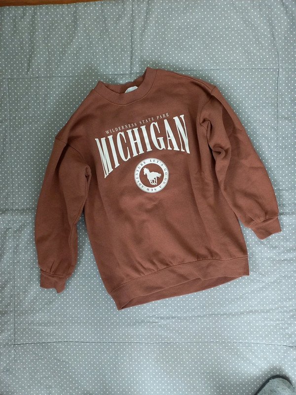 NEUWERTIG! H&M Kuschel Sweat Pulli Gr 134/140, Mädchen, warm, braun, Print, Herbst, Winter, College