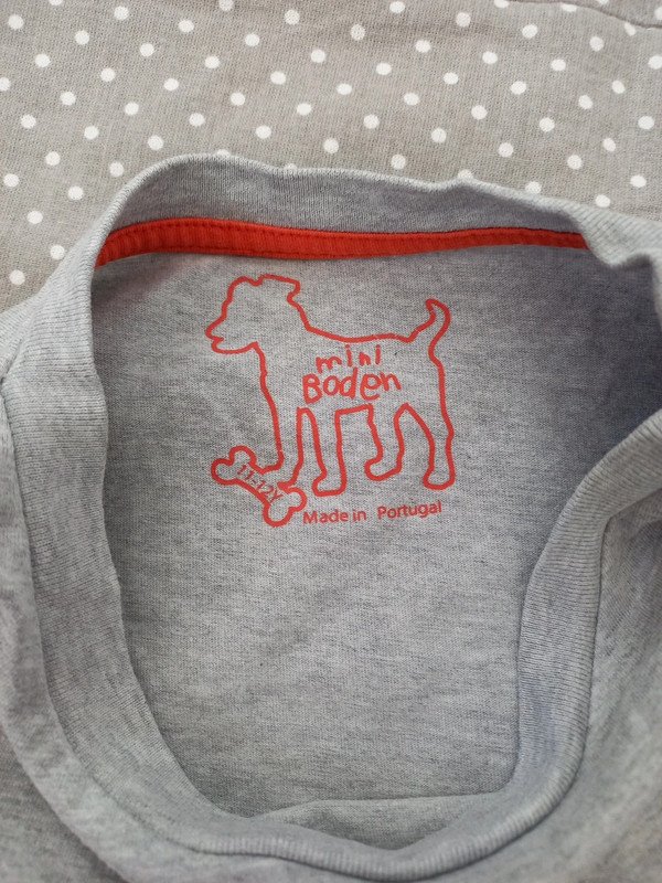 Mini Boden Shirt Gr 146/152, Junge, Dinosaurier Applikation, grau, Kurzarm, Sommer