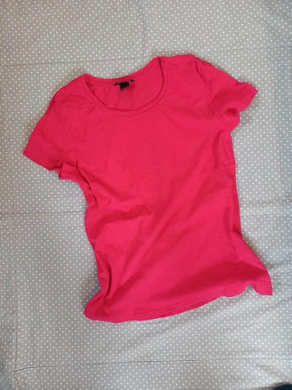 H&M Basic Shirt Gr 36, S, pink, Damen, Sommer, flamed Baumwolle, Kurzarm