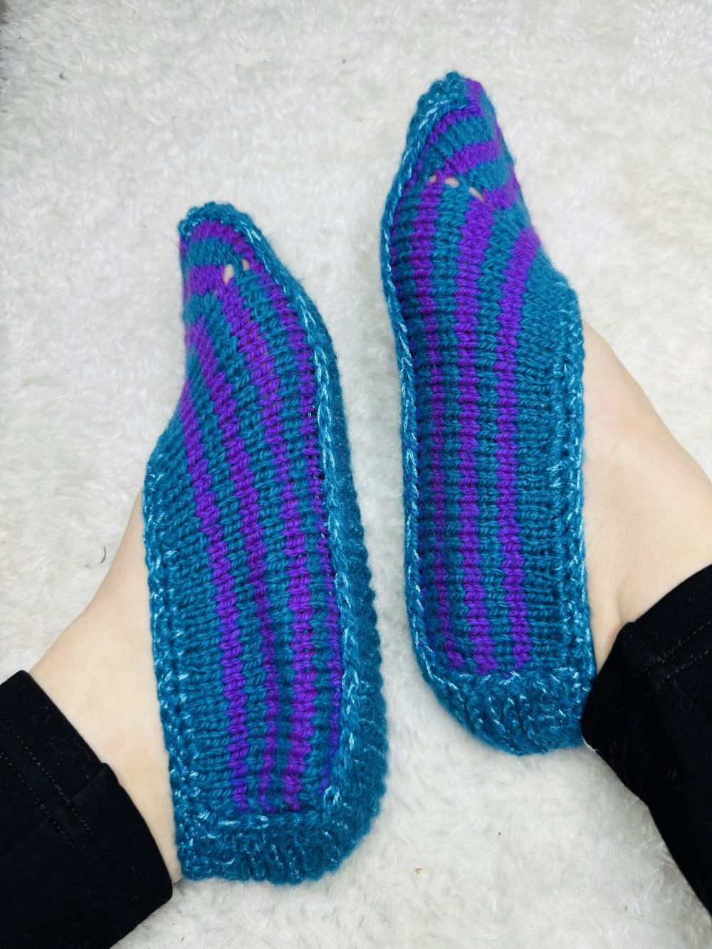 Schöne Damen Hausschuhe Socken Strick Stricksocken Handgefertigt 38 Neu