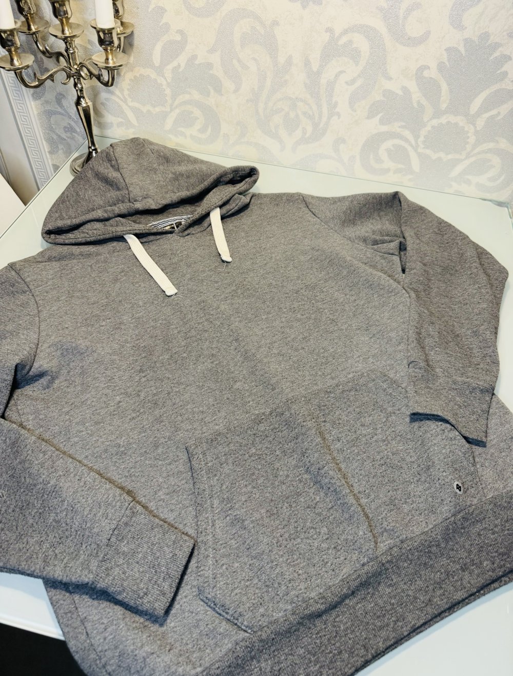 Schöner Herren Hoodie Kapuze Alex M Sweatshirt Grau Pullover Kapuzenpullover