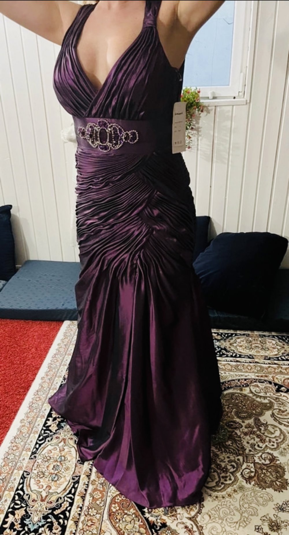 Schönes Abendkleid Neu Ballkleid Kleid Maxikleid Hochzeitskleid Strass Satin