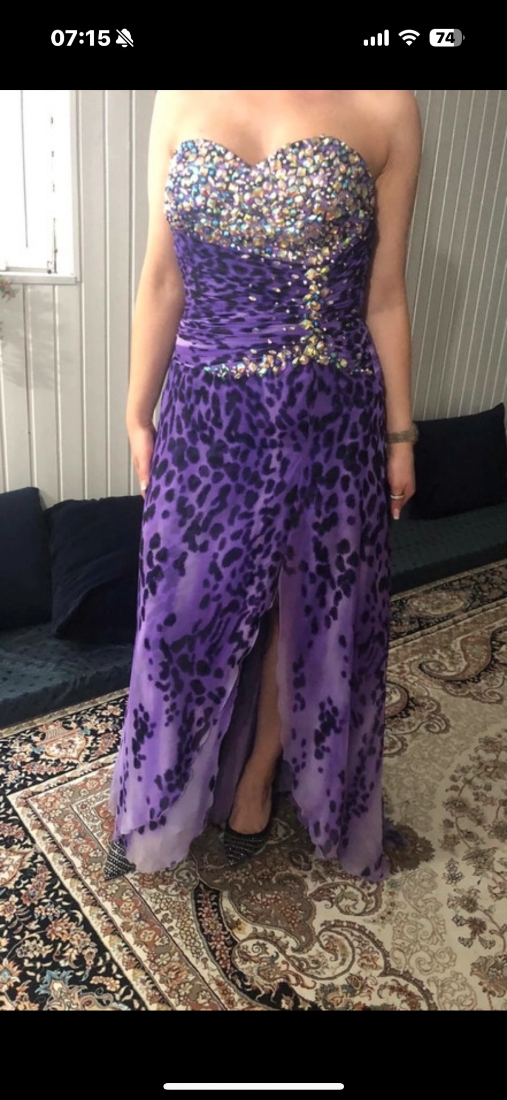 Schönes Abendkleid Ballkleid Kleid Maxikleid Hochzeitskleid Strass Pailletten