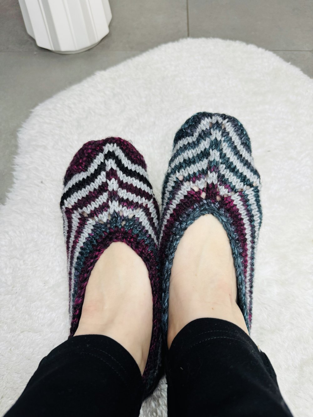 Schöne Damen Hausschuhe Socken Strick Stricksocken Handgefertigt 38 Neu