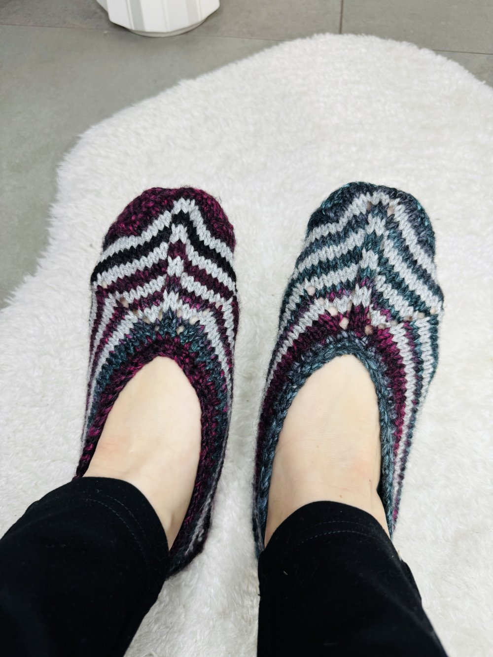 Schöne Damen Hausschuhe Socken Strick Stricksocken Handgefertigt 38 Neu