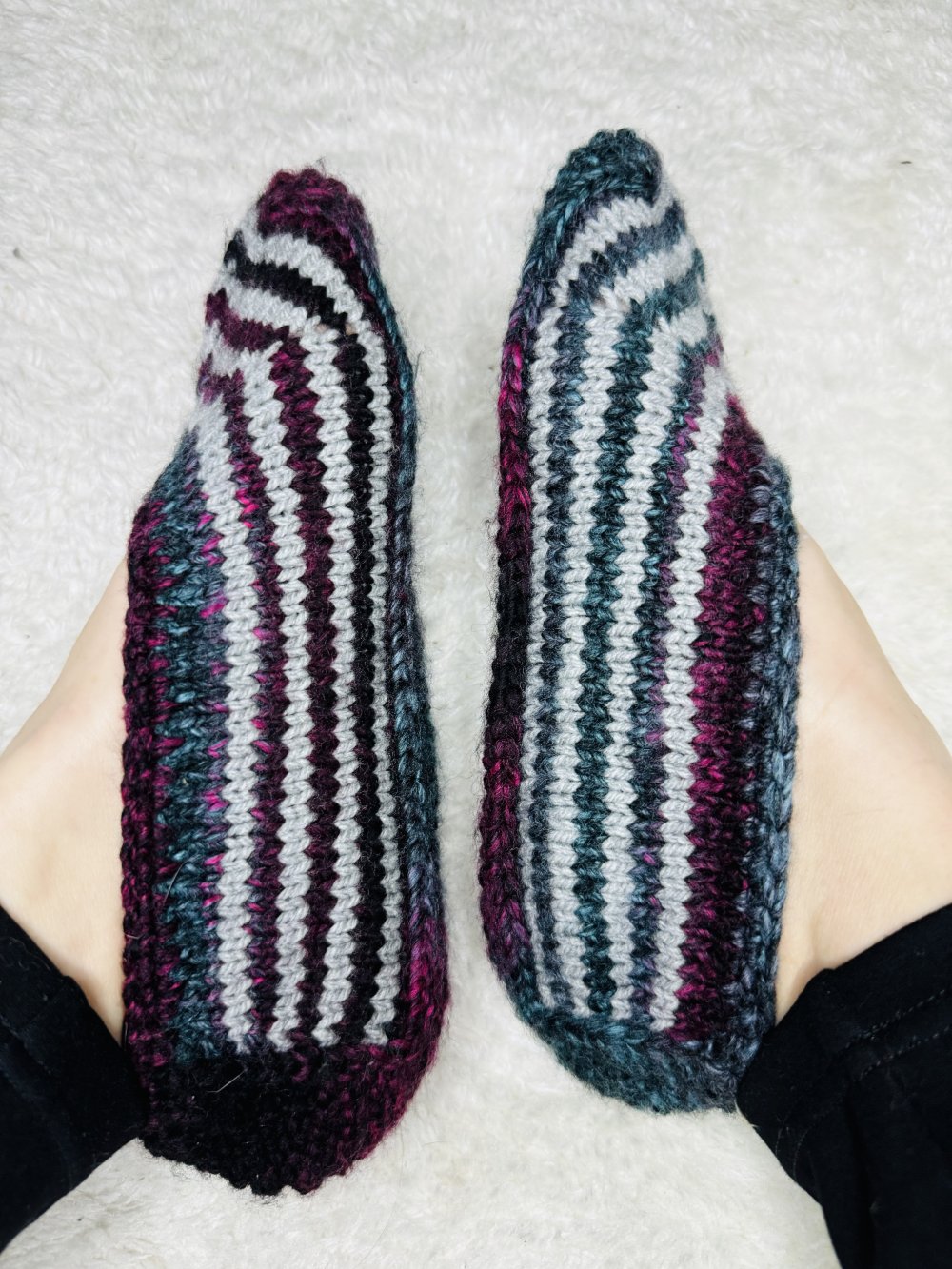 Schöne Damen Hausschuhe Socken Strick Stricksocken Handgefertigt 38 Neu