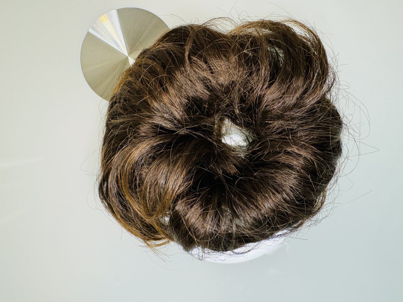 Fibre Hair Scrunchie Haargummi Haare Kunsthaar Haarstyling Gummi Braun Band