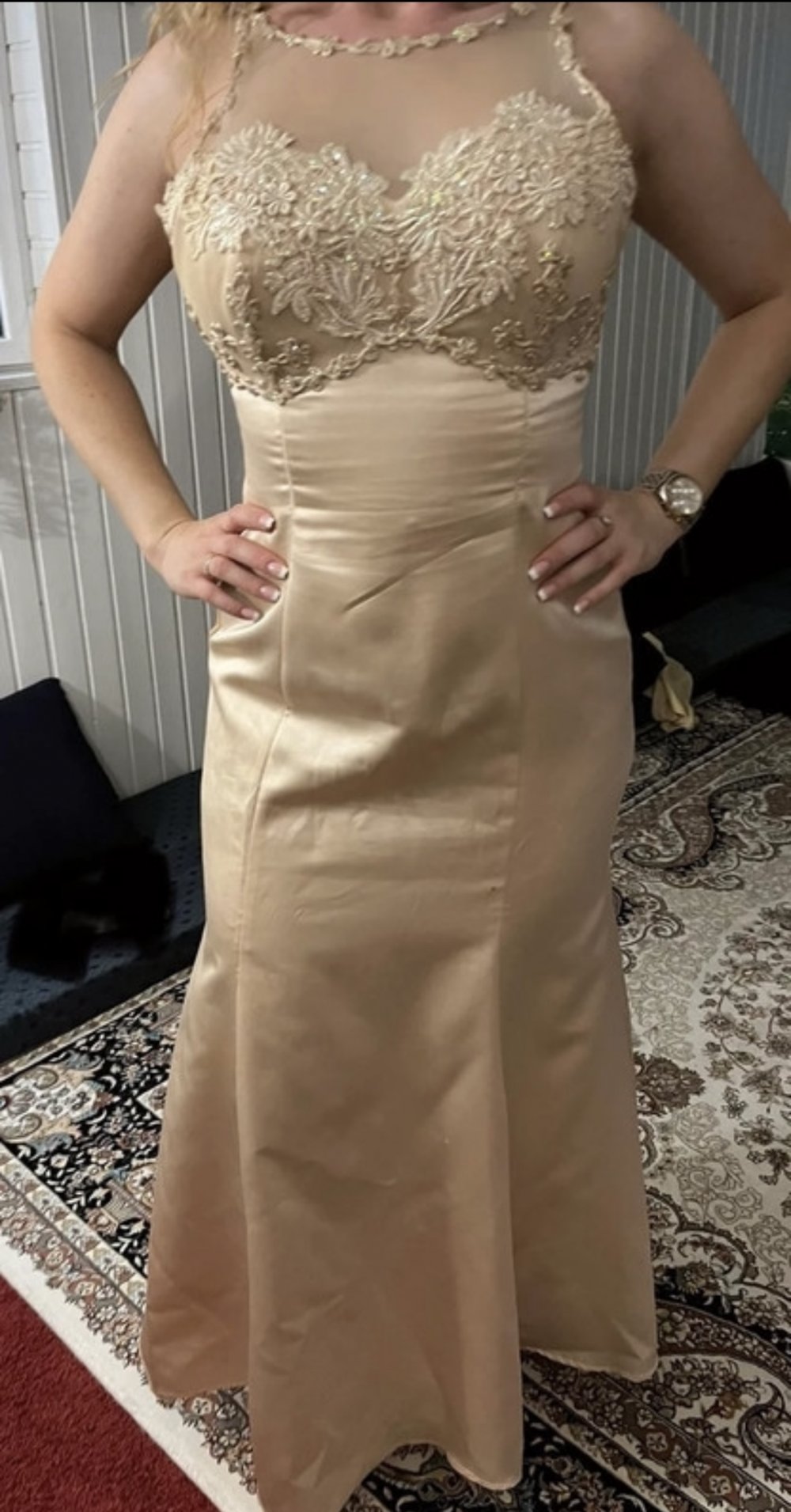 Schönes Abendkleid Ballkleid Kleid Maxikleid Satin Tüll Pailletten Feier Damen