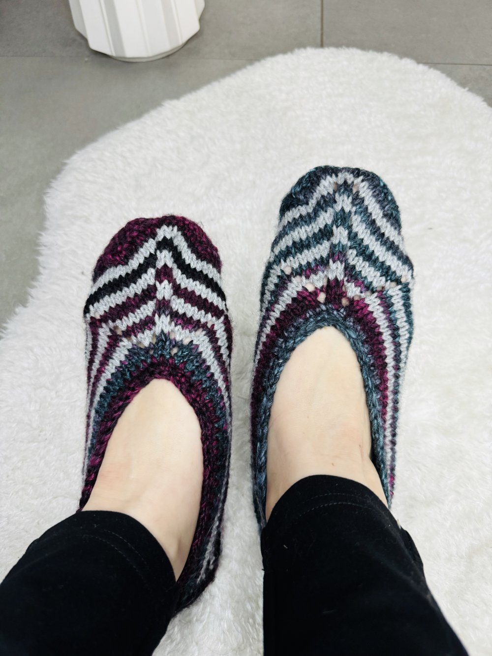 Schöne Damen Hausschuhe Socken Strick Stricksocken Handgefertigt 38 Neu