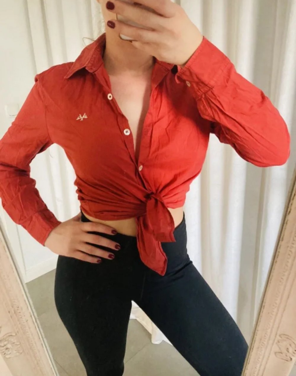 Schöne Bluse Hemd Thomas Burberry M 38 Oberteil Langarm Damen Geknöpft Knöpfe