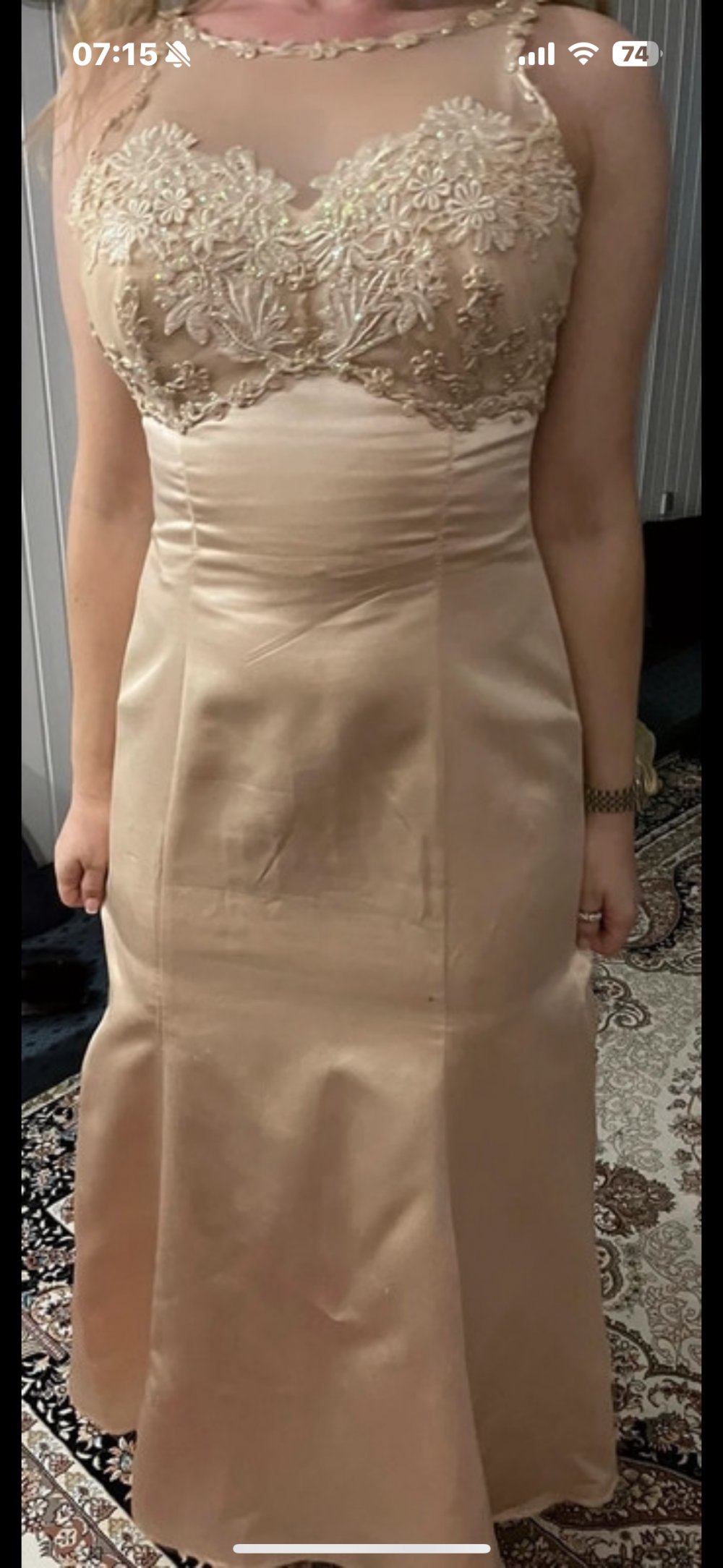 Schönes Abendkleid Ballkleid Kleid Maxikleid Satin Tüll Pailletten Feier Damen