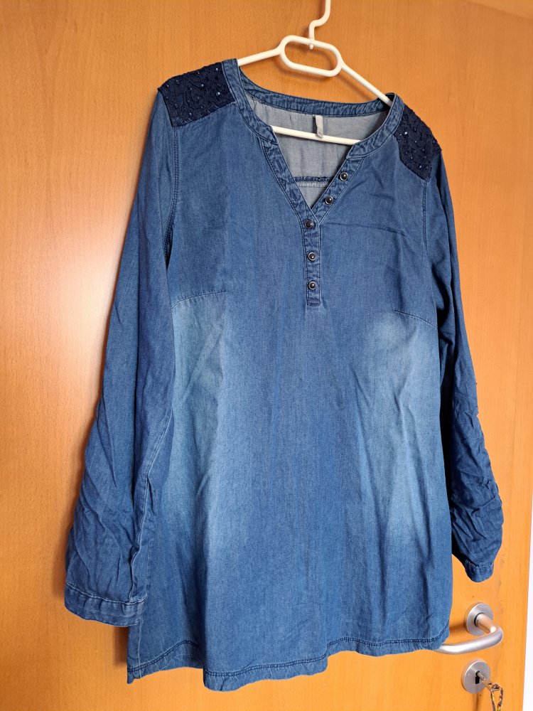 Jeans Kleid Gr. 38 Denim Hemd Muster