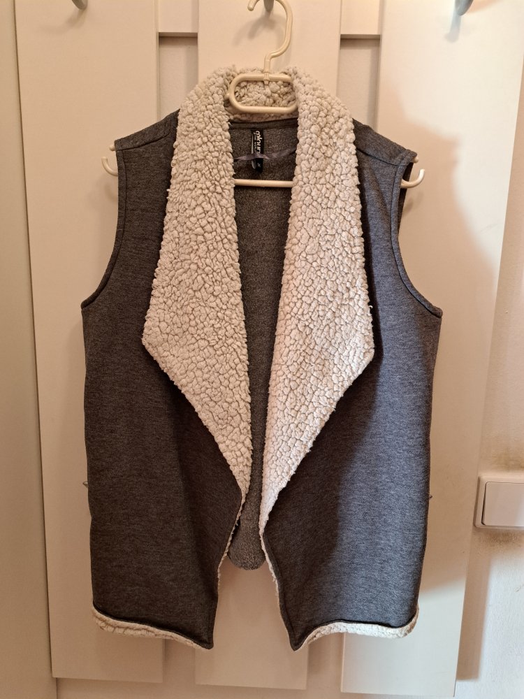 Kunstfell Weste Gr. M grau Cardigan