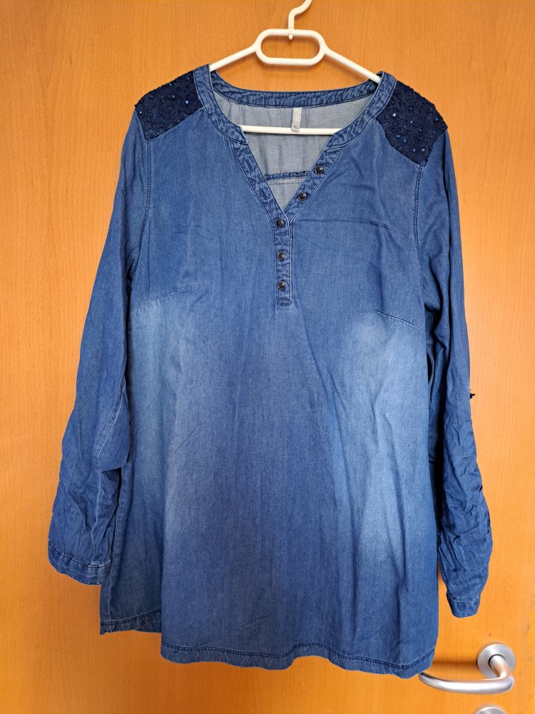 Jeans Kleid Gr. 38 Denim Hemd Muster