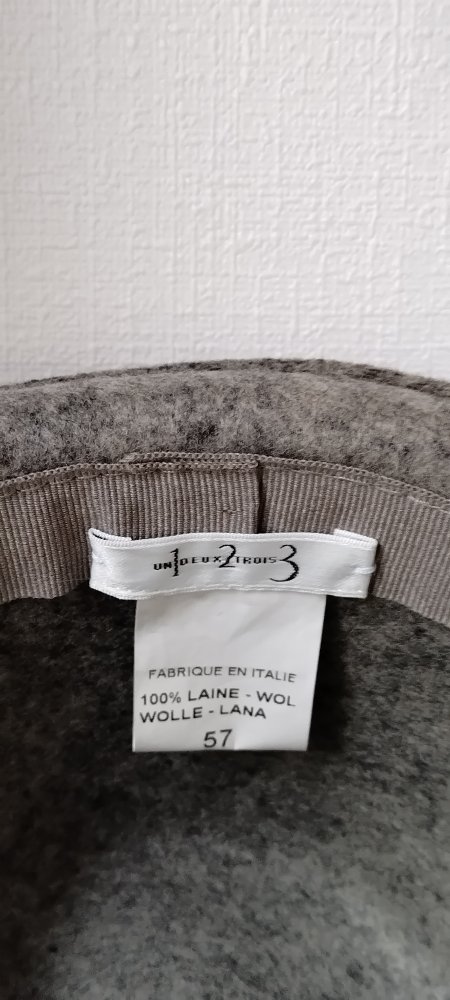Wollhut mit Lederband, Gr.57, schwarz