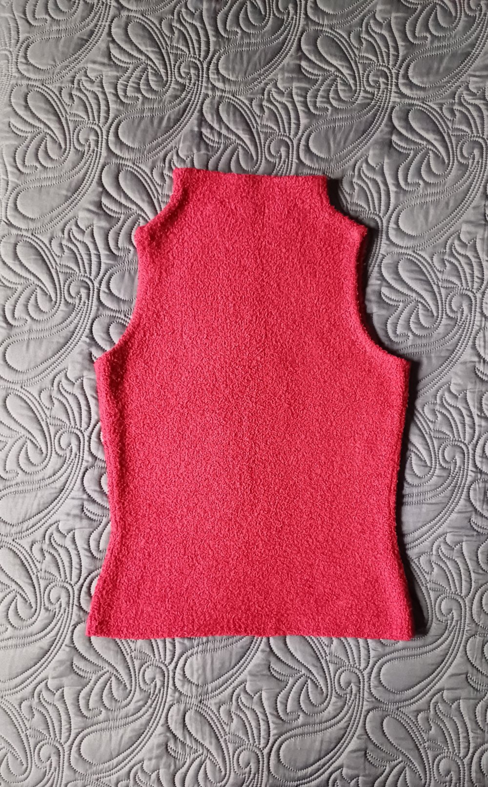 Bouclé Strick- Pullunder mit Stehkragen, Gr.34/36