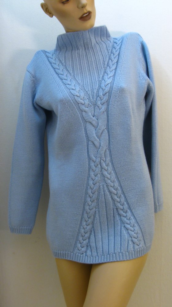 Long Woll- Stehkrangenpullover