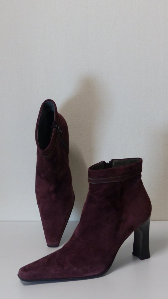spitze Veloursleder Stiefeletten