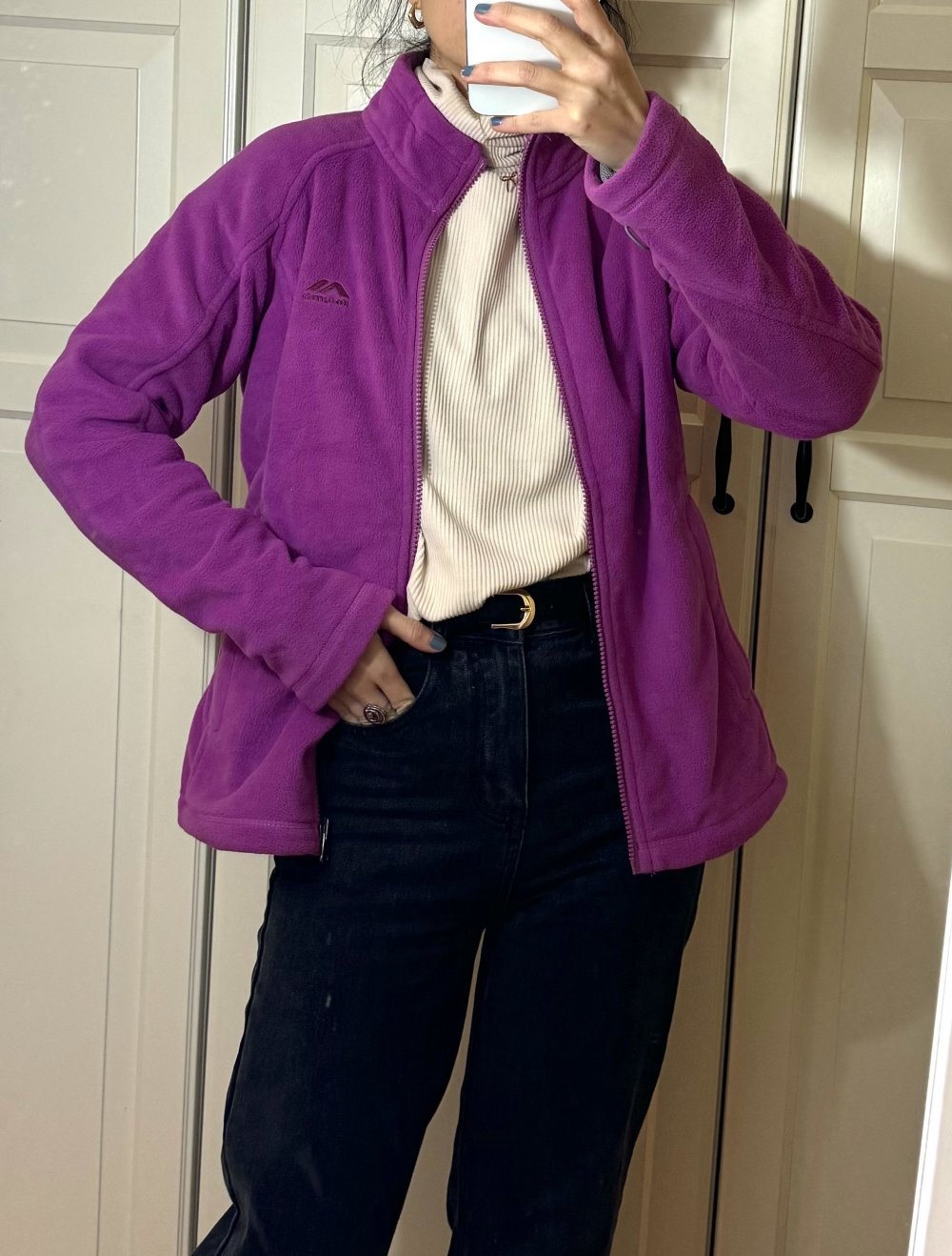 Fleecejacke mit Reißverschluss Rosa Größe S/M