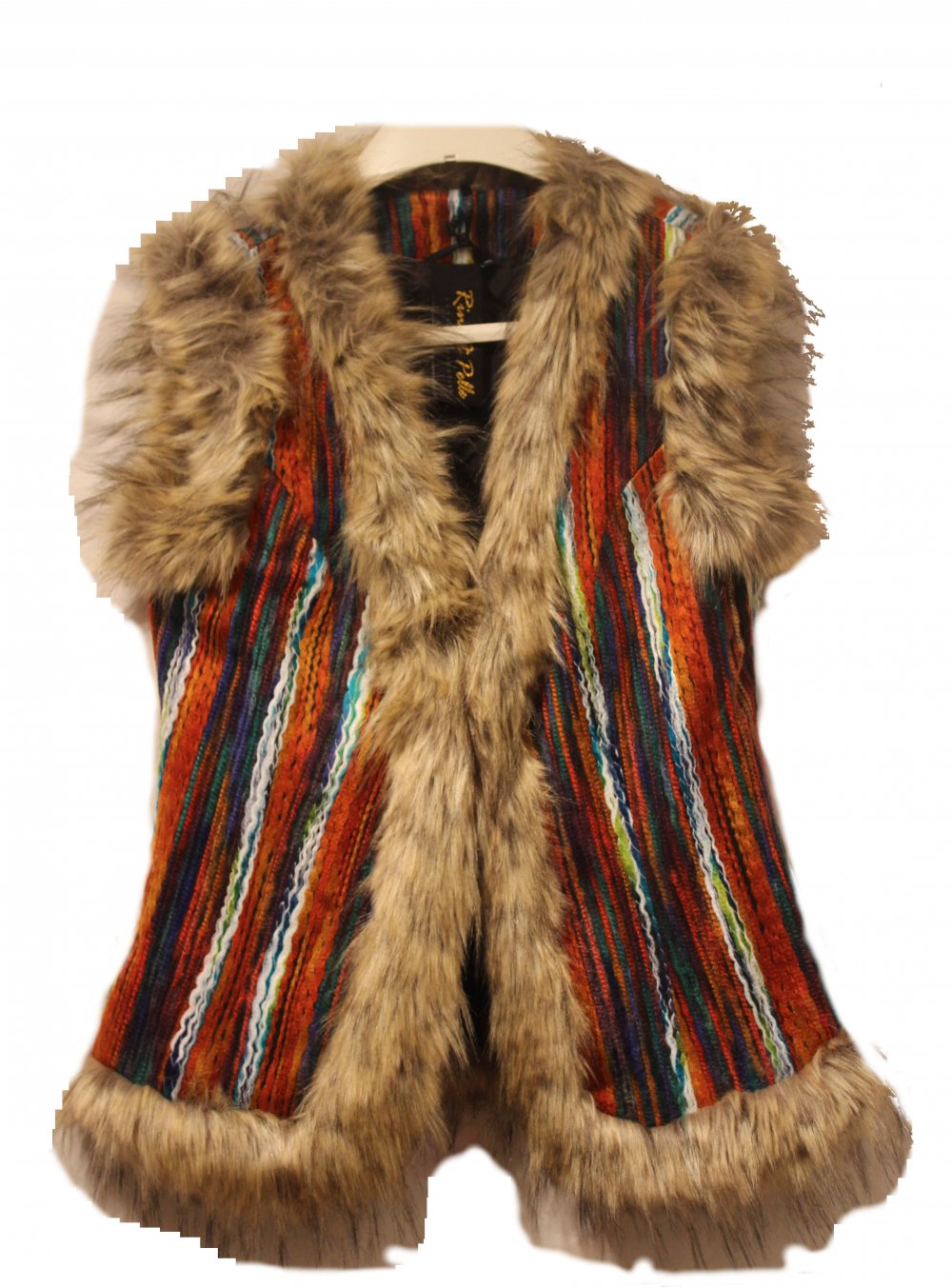 cooles Pelz-Gilet im Missoni Style, Neu mit Etikett, Boutiquen-Preis: 199 €