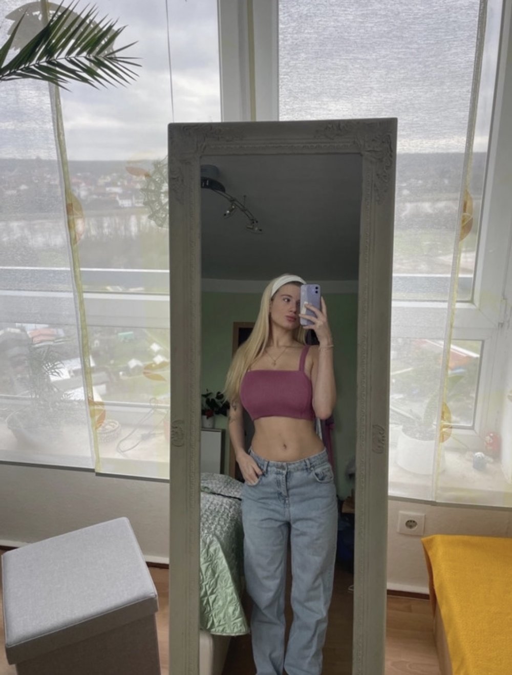lila/rosa Croptop