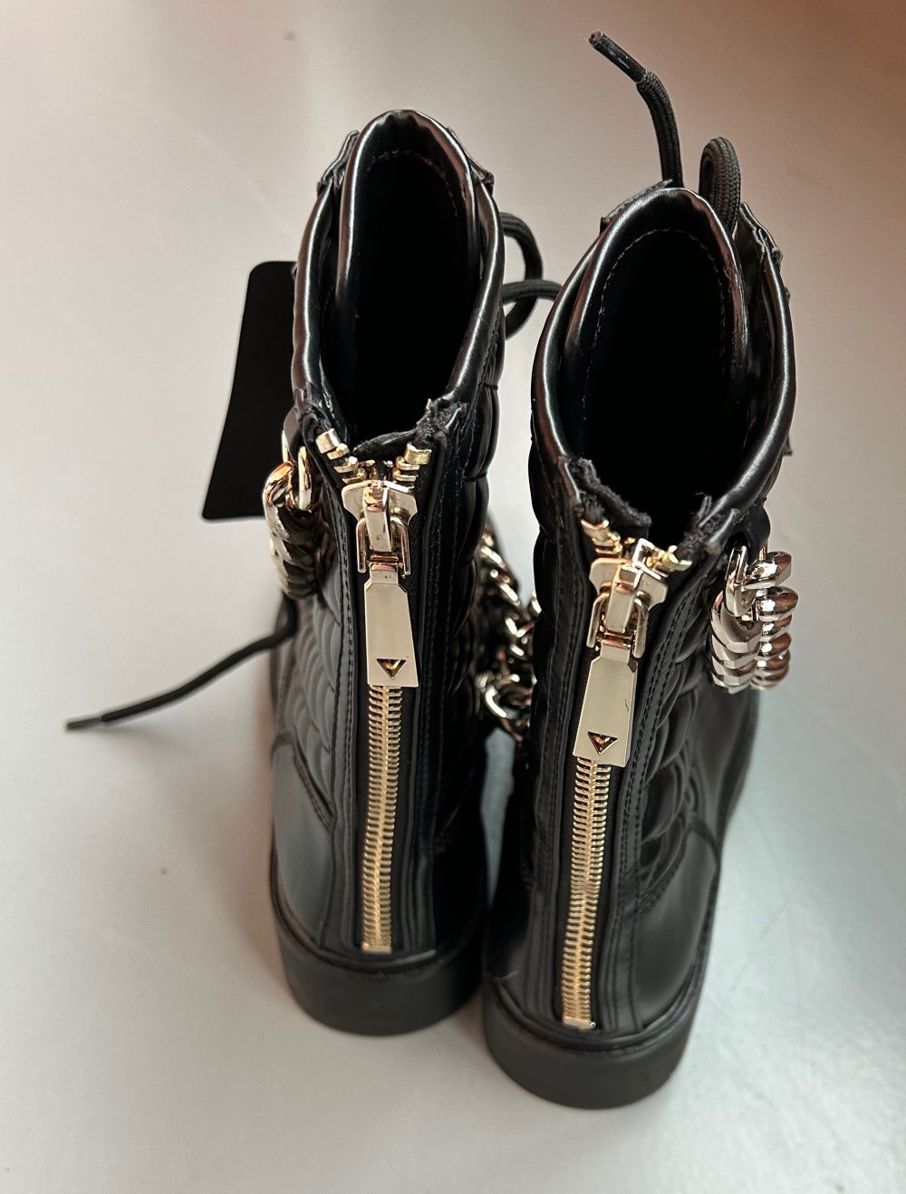 Guess Riplei Stiefeletten Schnürstiefelette Gr 38 Neu schwarz