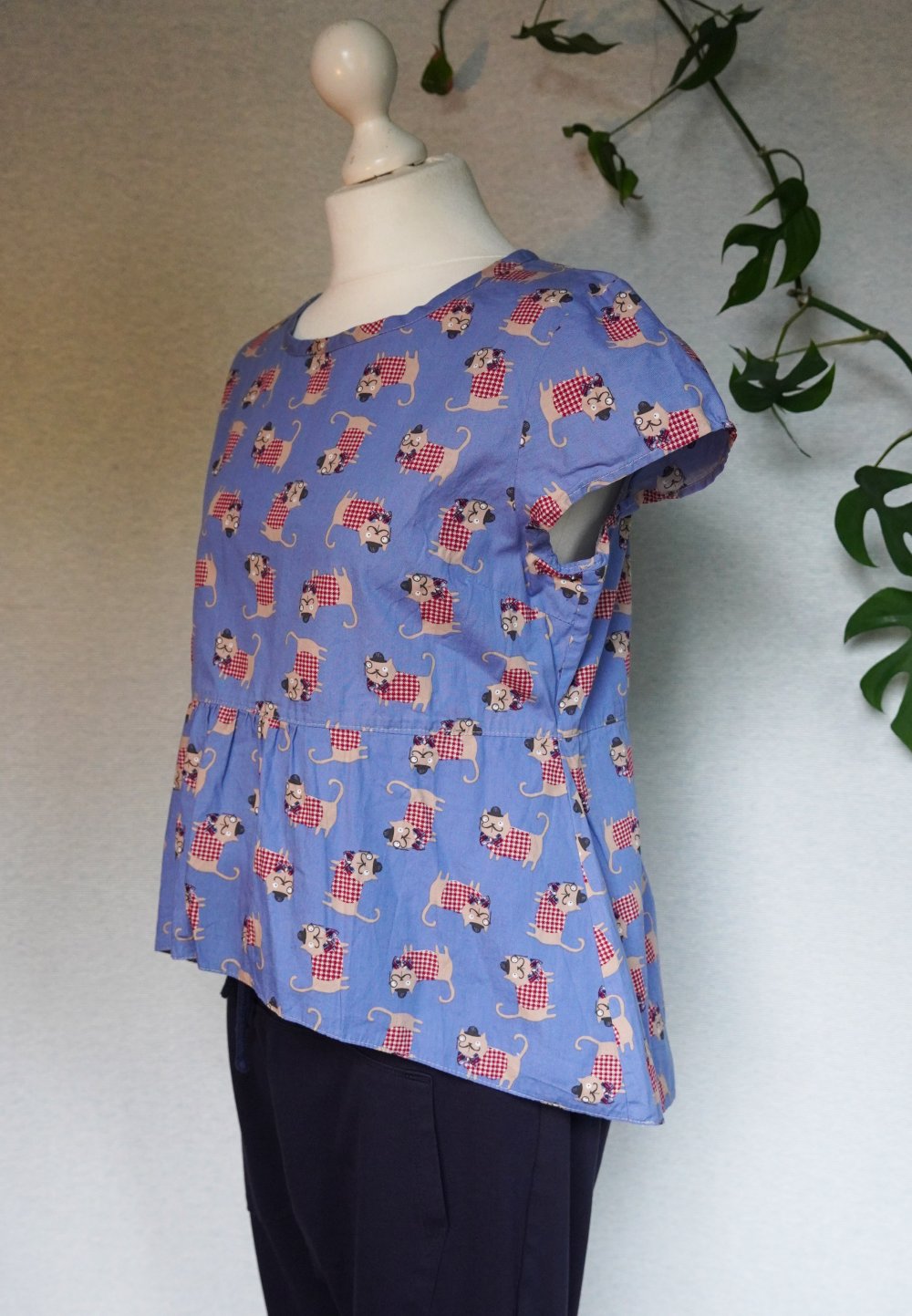 Shirt Gr. S Lagenlook Baumwollshirt Katze 