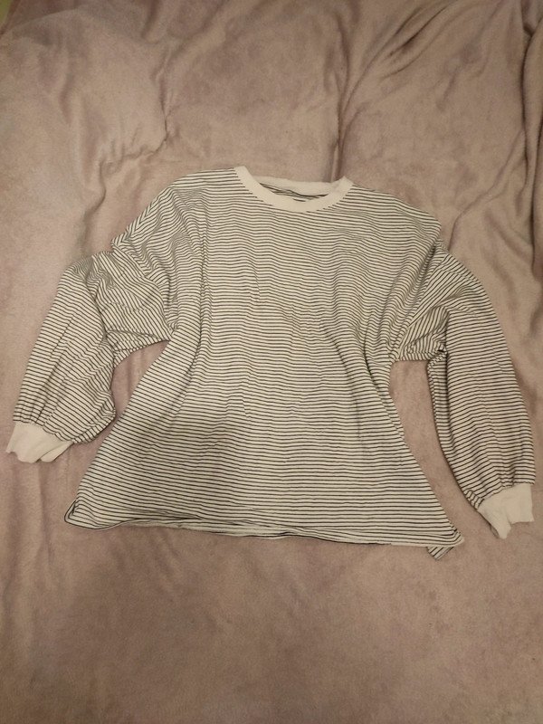 Pullover weiß/schwarz gestreift