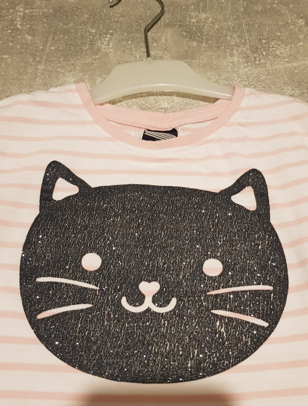 Langarmshirt Gr.110 #Katze #Glitze #gestreift