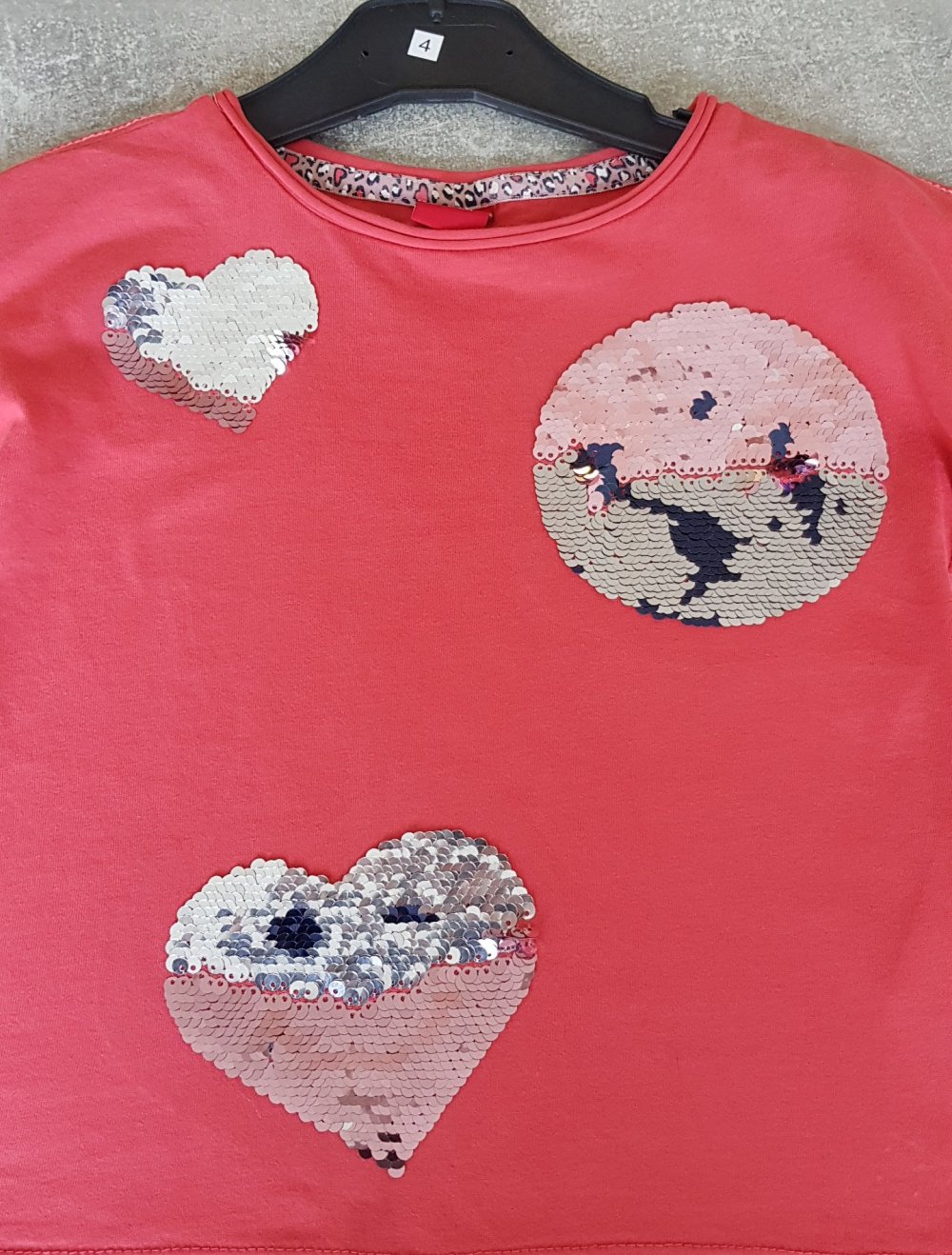 Langarmshirt Gr.104/110 #Herzek #Pailletten