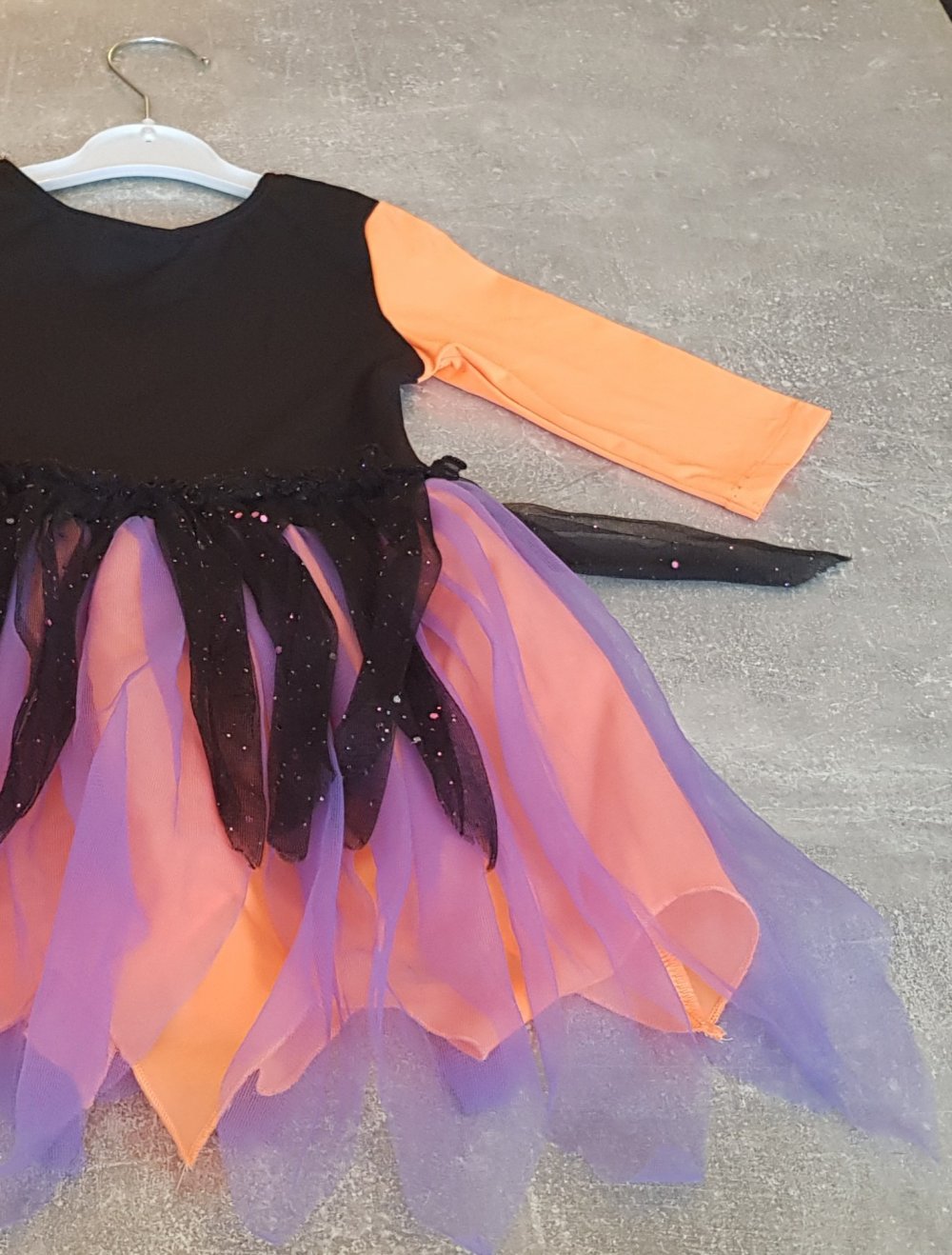 Hexenkostüm Gr.92 #orange #lila Neon