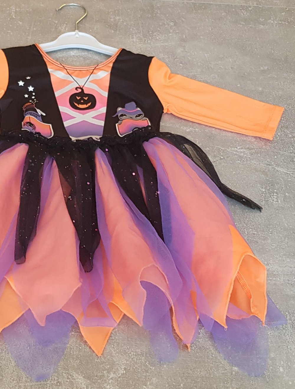 Hexenkostüm Gr.92 #orange #lila Neon