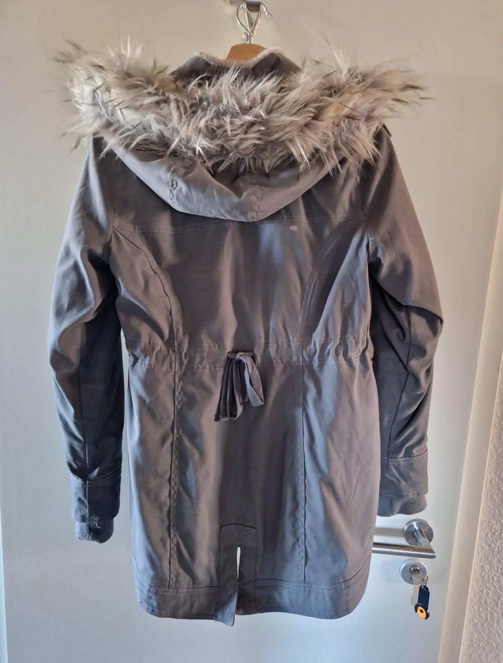 Hollister Parka Winterjacke XS Grün Grau