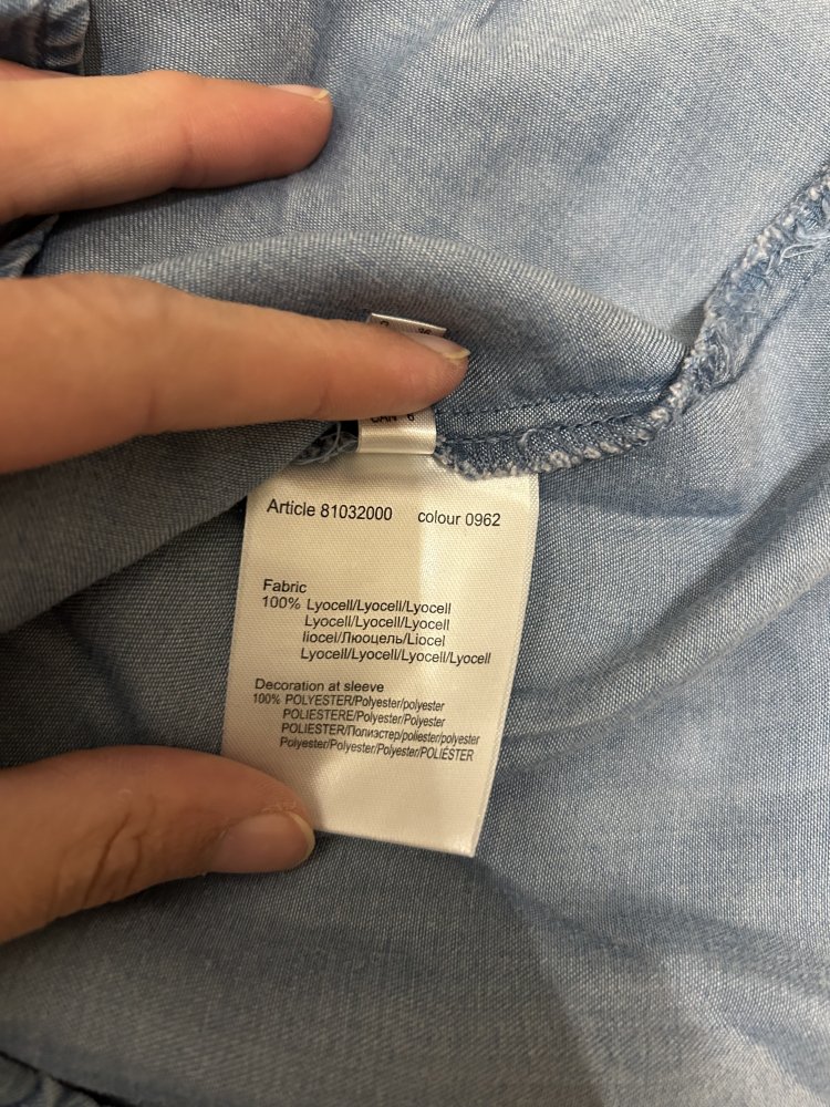 Jeansbluse von more&more / Trompetenärmel