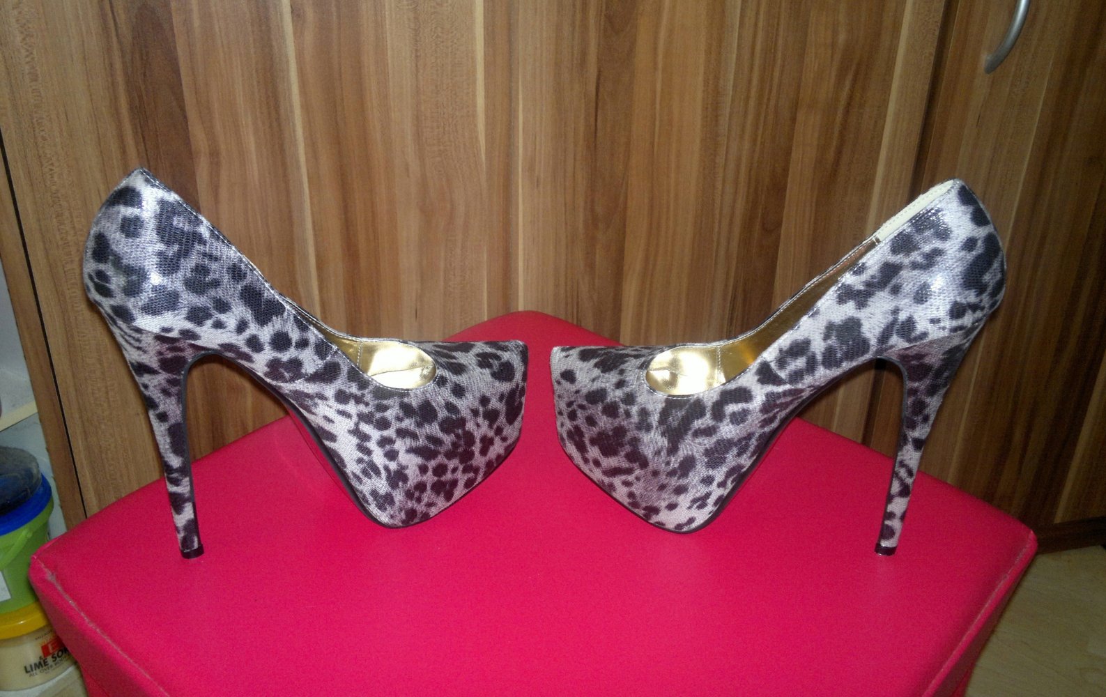 High Heels Plateau Pumps, LEO braun-grau, NEU in OVP