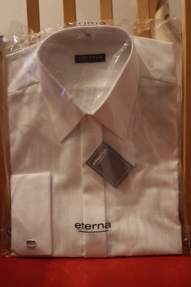 Neues Herrenhemd, weiß, Gr. 42, Marke: eterna