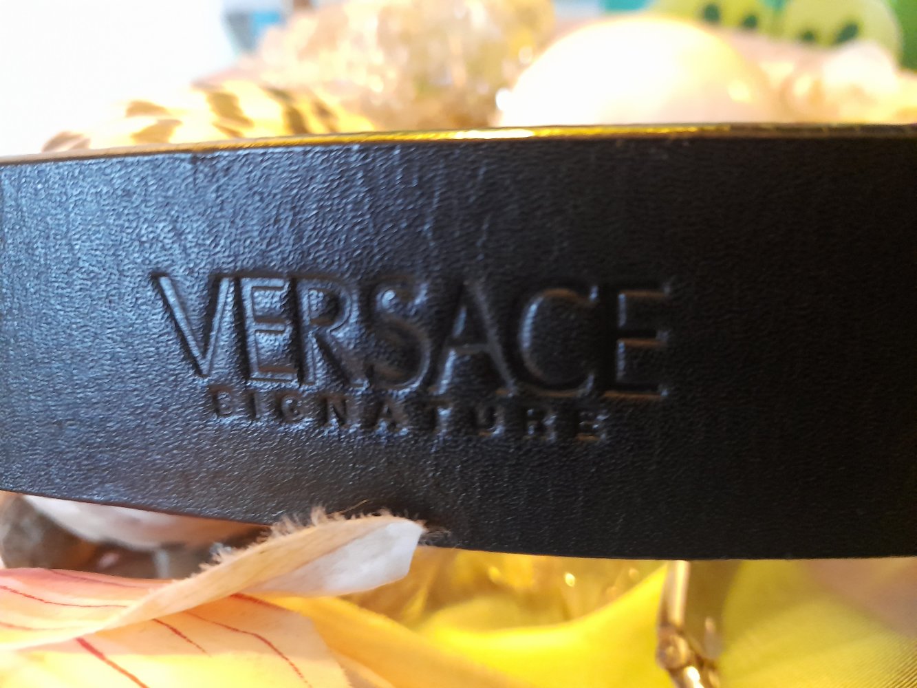 Gianni Versace Gürtel Medusa Embleme im Leder NP 469.- schwarz & silber, Länge bis Ende 127 cm