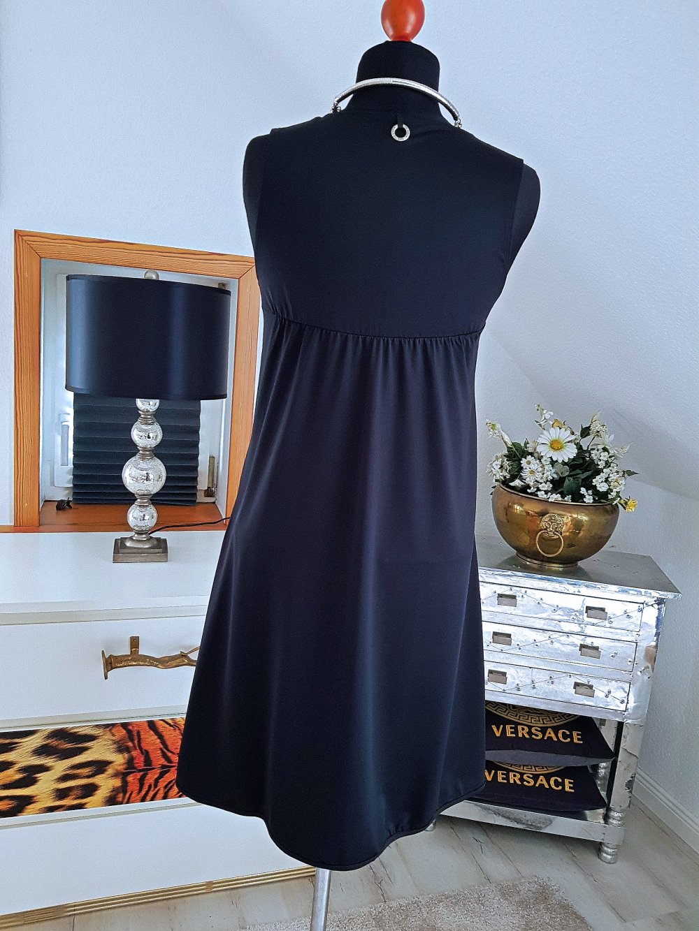 SAVE the QUEEN Damen Kleid schwarz Jerseykleid Seide Etuikleid Gr.M-L