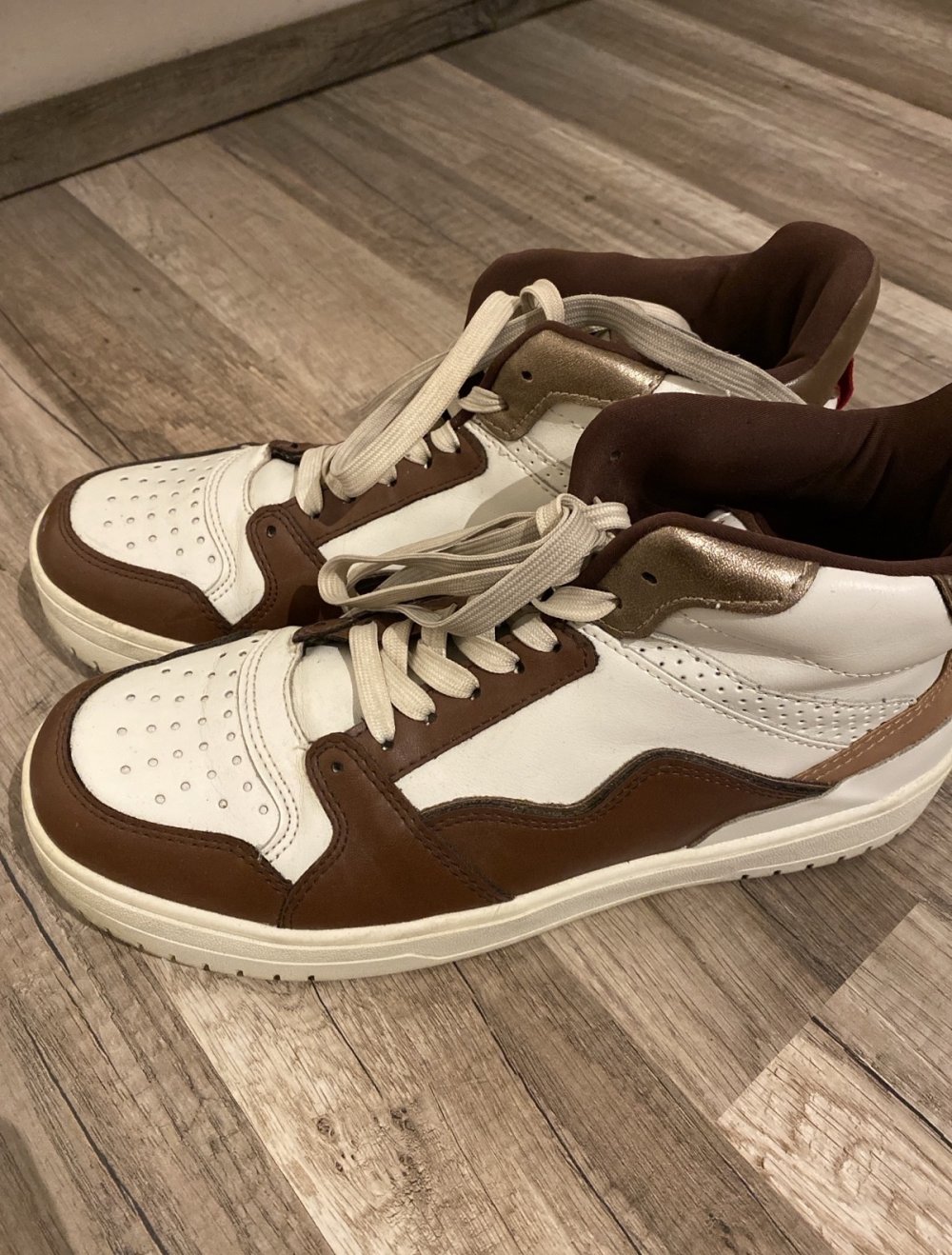 Sneaker Boots Stradivarius Braun Glitzer Gr. 42 Vintage