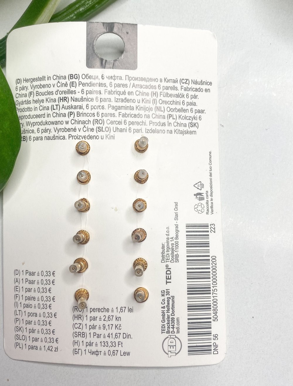 Ohrringe 6 Paar Ohrstecker