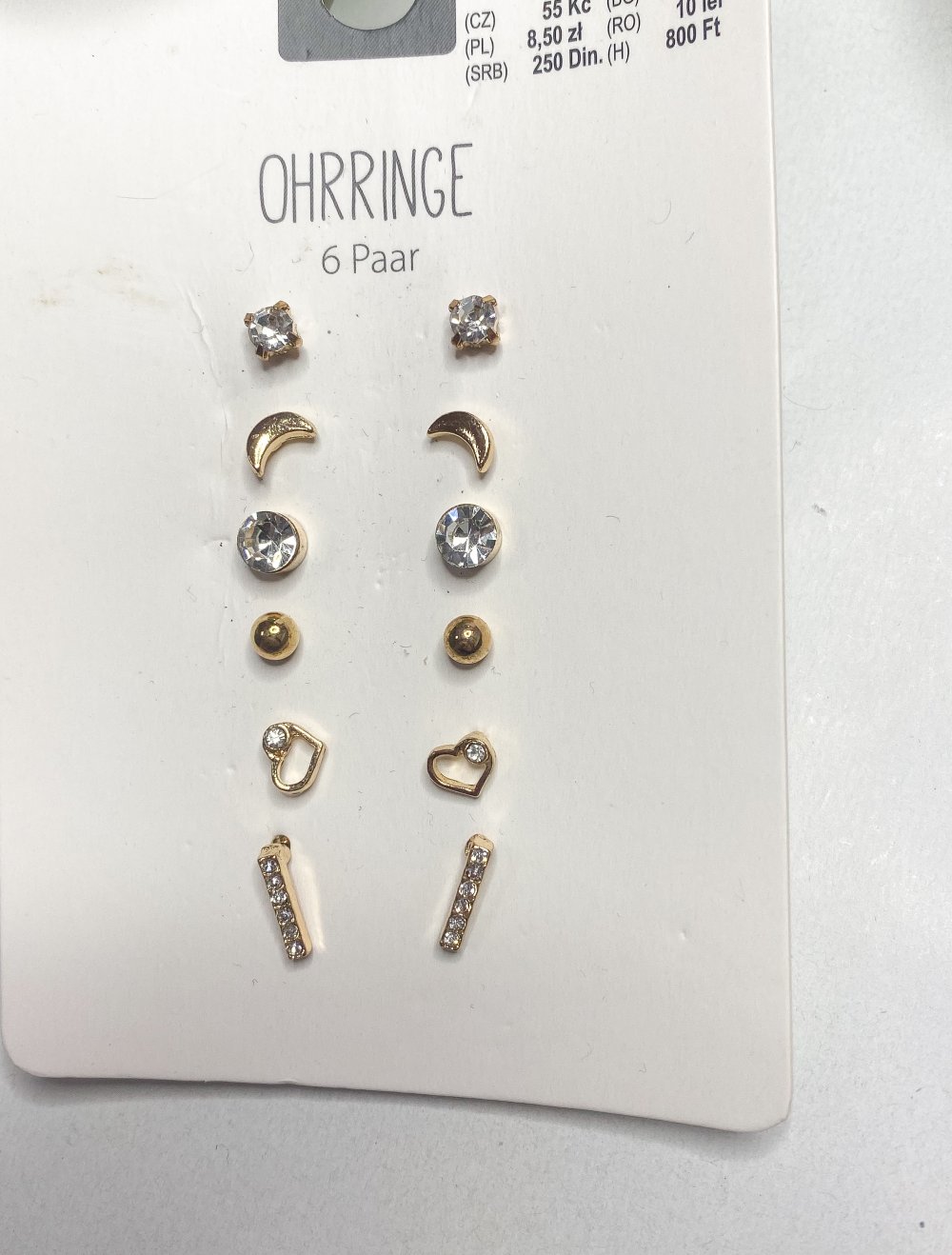 Ohrringe 6 Paar Ohrstecker