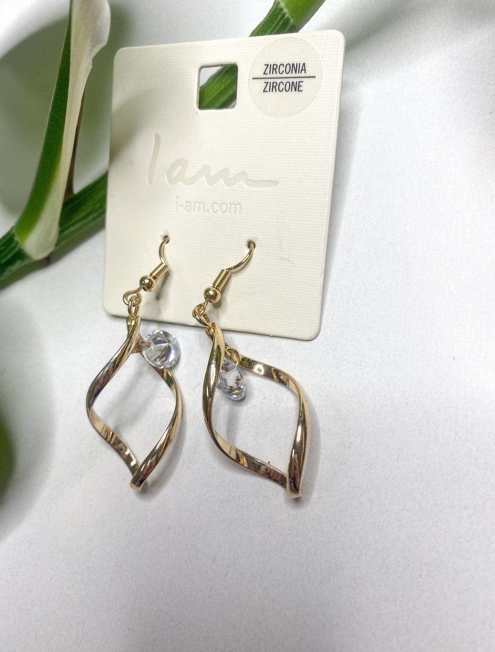 Gold Ohrringe mit Zirconia Stein