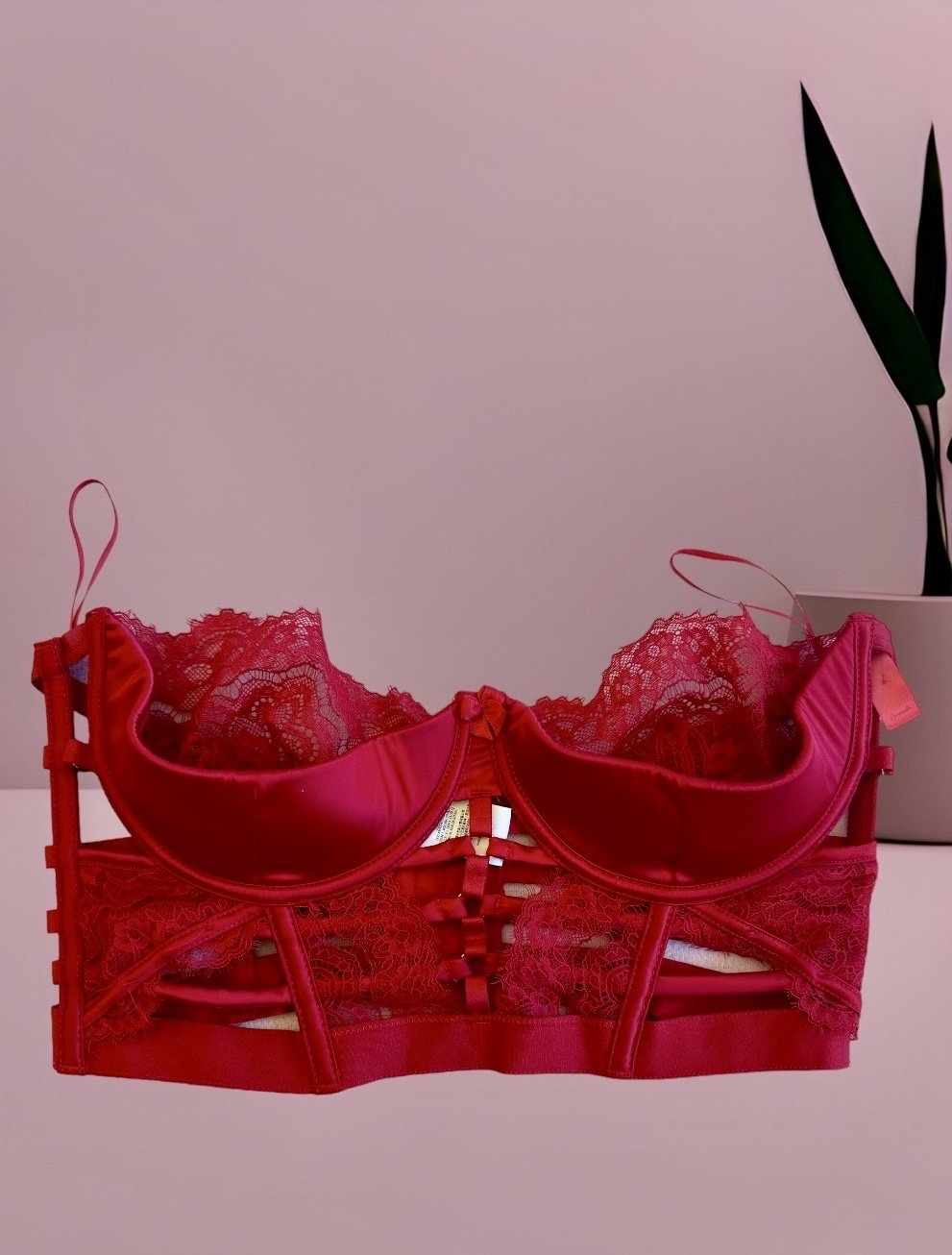 HKM Private Collection - Seraphina Bandaeu BH Rot mit Spitze 85C // Neu
