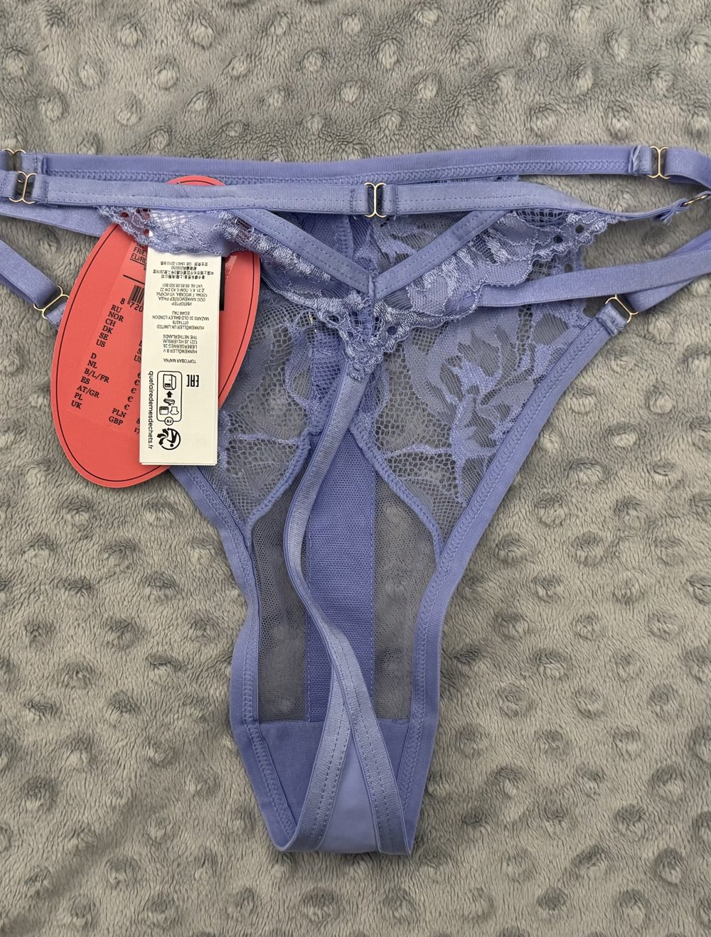 HKM Private Collection - Hedonist String Tanga - Flieder Blau - M // Neu