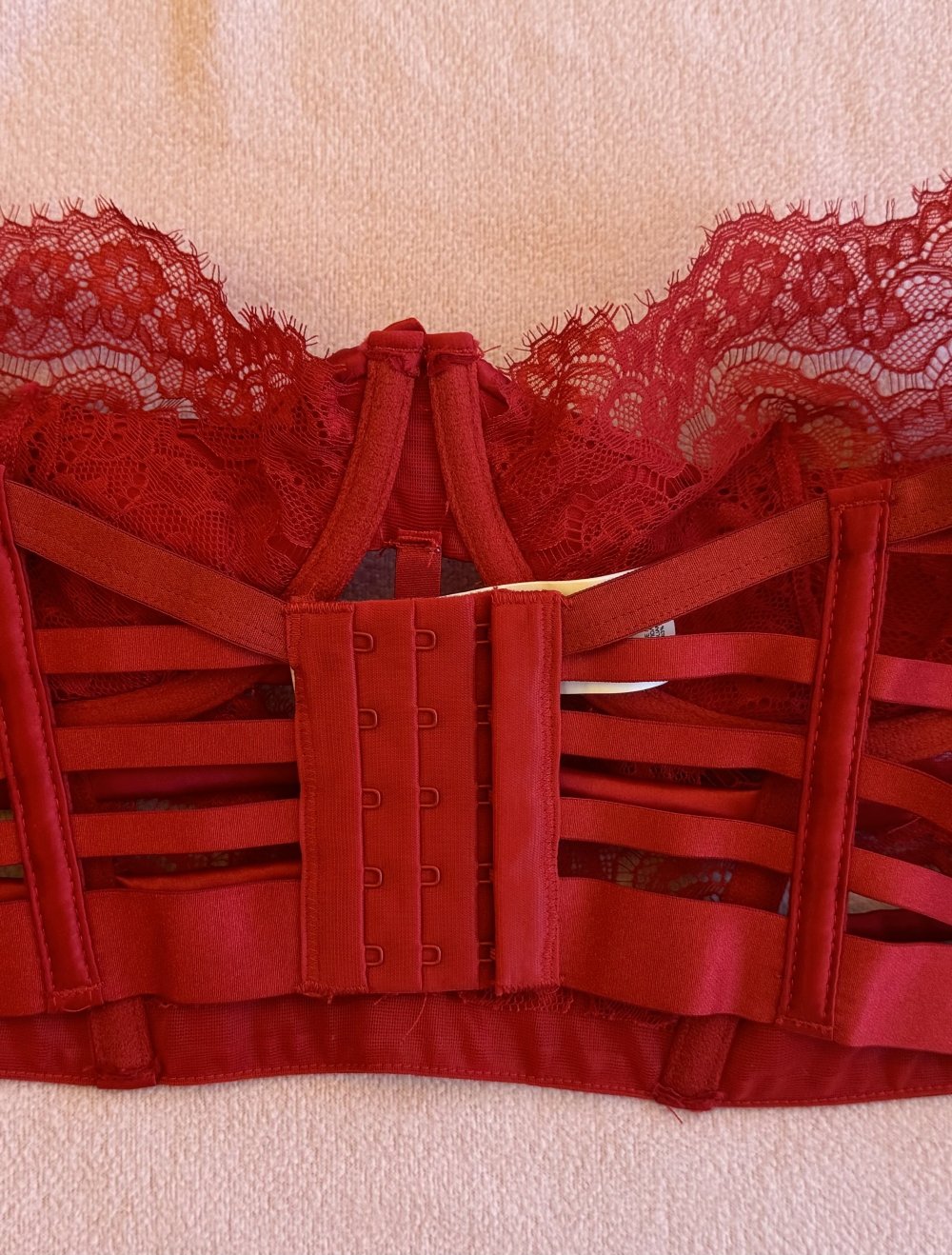 HKM Private Collection - Seraphina Bandaeu BH Rot mit Spitze 85C // Neu